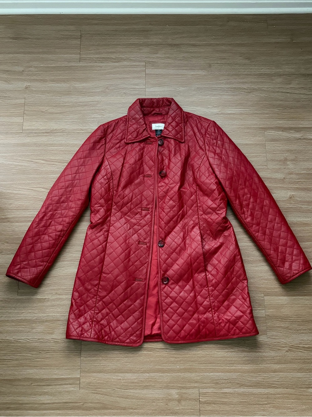 Neiman Marcus Exclusive Red Quilted Leather Coat